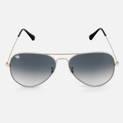 نظارة شمسية أفياتور بعدسات رمادية متدرجة وإطار فضي