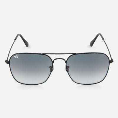 Aviator Square Gradient Grey Lens and Black Frame Sunglasses