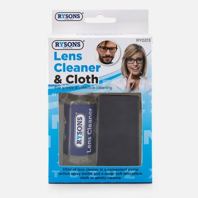منظف ​​العدسات مع قطعة قماش من الألياف الدقيقة