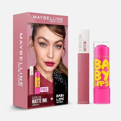 Super Stay Matt Ink Liquid Lipstick & Baby Lips Lip Balm Set - 2 Pcs