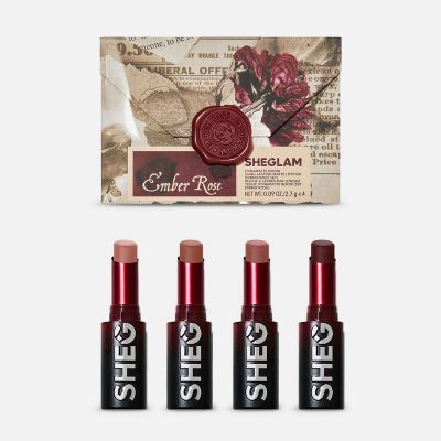 Dynamatte Boom Long-Lasting Matte Lipstick Ember Rose Set - 4 Pcs