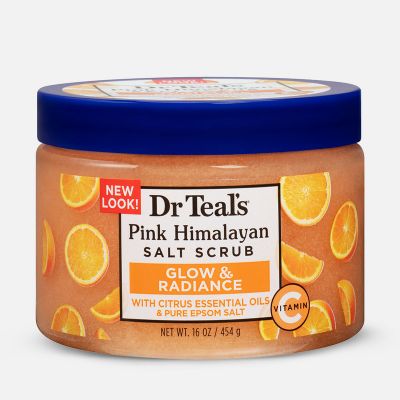 Pink Himalayan Salt Scrub Glow & Radiance with Citrus Essential Oils & Pure Epsom Salt