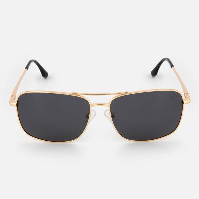 Aviator Square Black Lens and Gold Frame Sunglasses