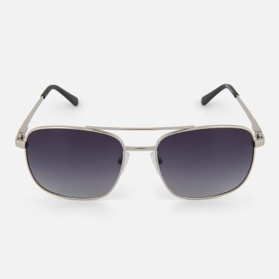 Aviator Square Gradient Blue Lens and Silver Frame Sunglasses