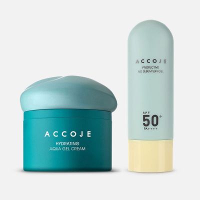 مجموعة جل الحماية من الشمس نو سيبوم بعامل حماية 50+ و كريم مرطب بقوام جل اكوا - قطعتين