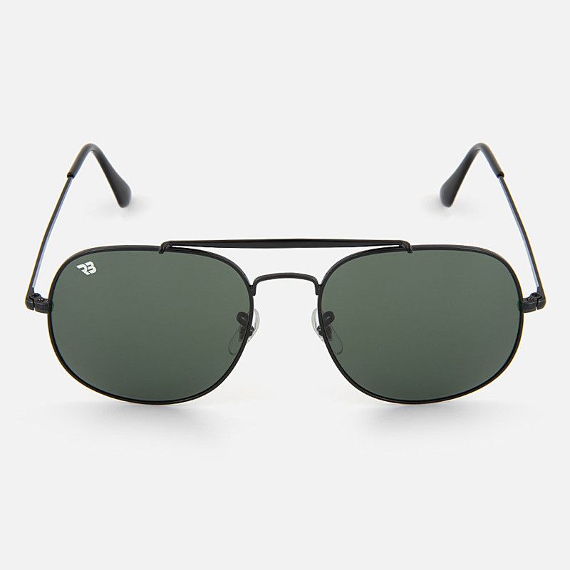 Aviator Square Olive Green Lens and Black Frame Sunglasses