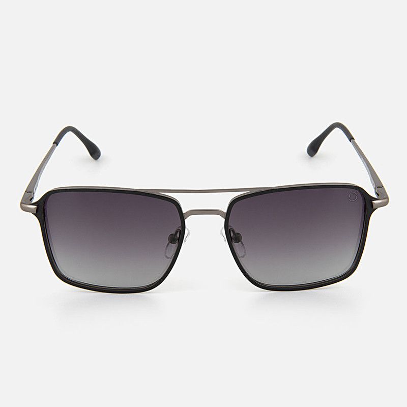 Aviator Square Gradient Grey Lens and Black Frame Sunglasses