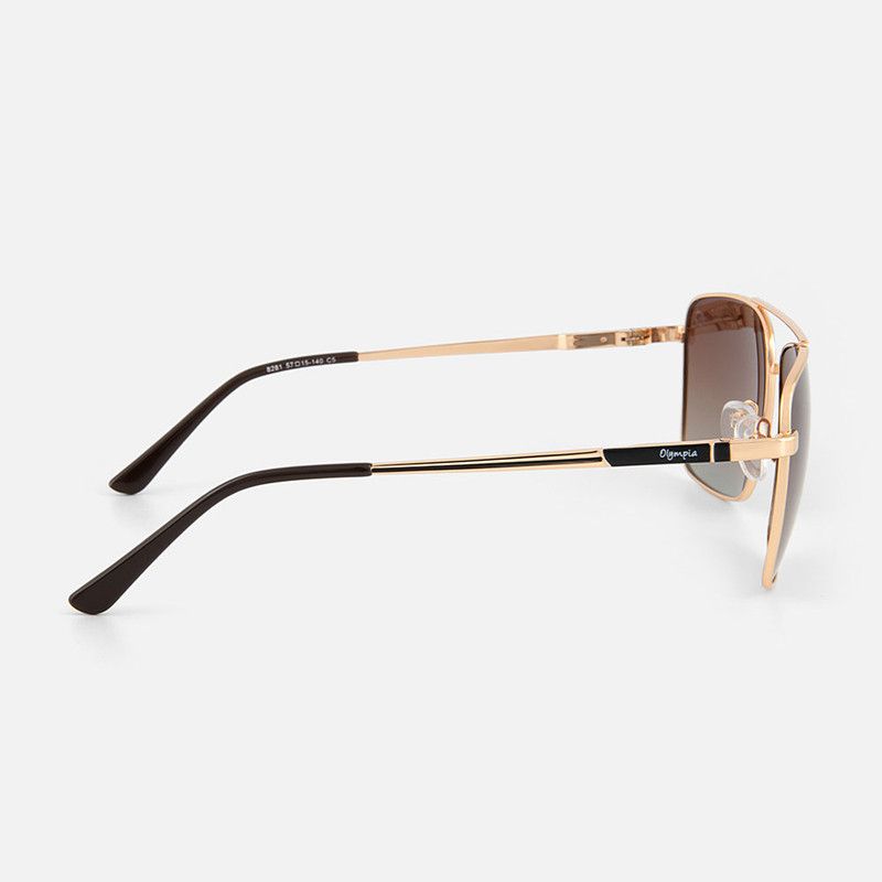 Buy Aviator Square Brown Lens and Gold Frame Sunglasses in Kuwait