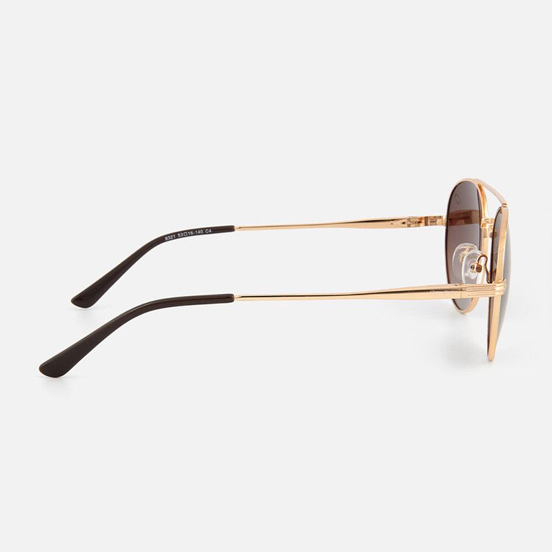 Oval Brown Lens and Gold Frame Sunglasses